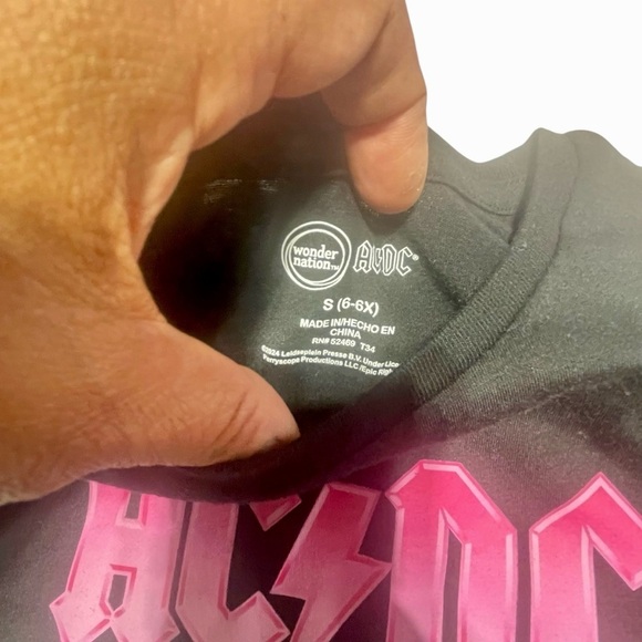 Wonder nation Girls Graphic Cropped T-Shirts - Pink and Black size S 6-6X - Picture 7 of 9